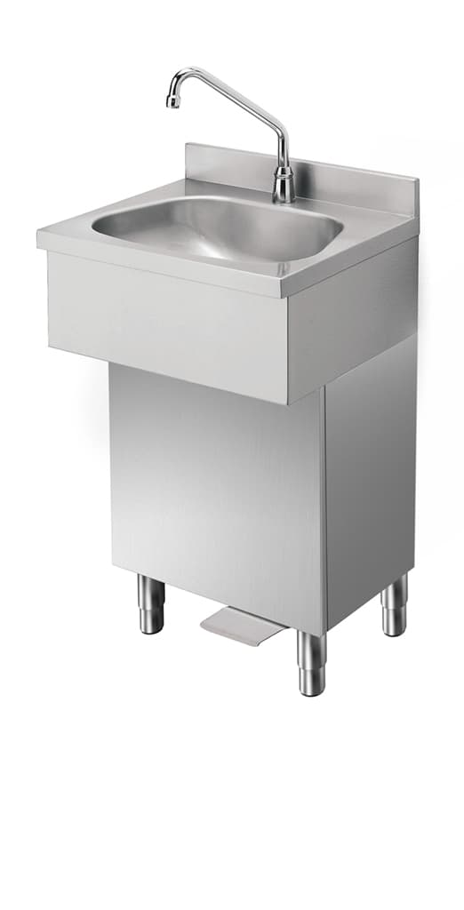 Handwaschbecken mit Fussbedienung – Neutrale Linie