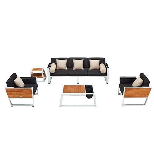 York Lounge Set - Schwarz | 3-Sitz