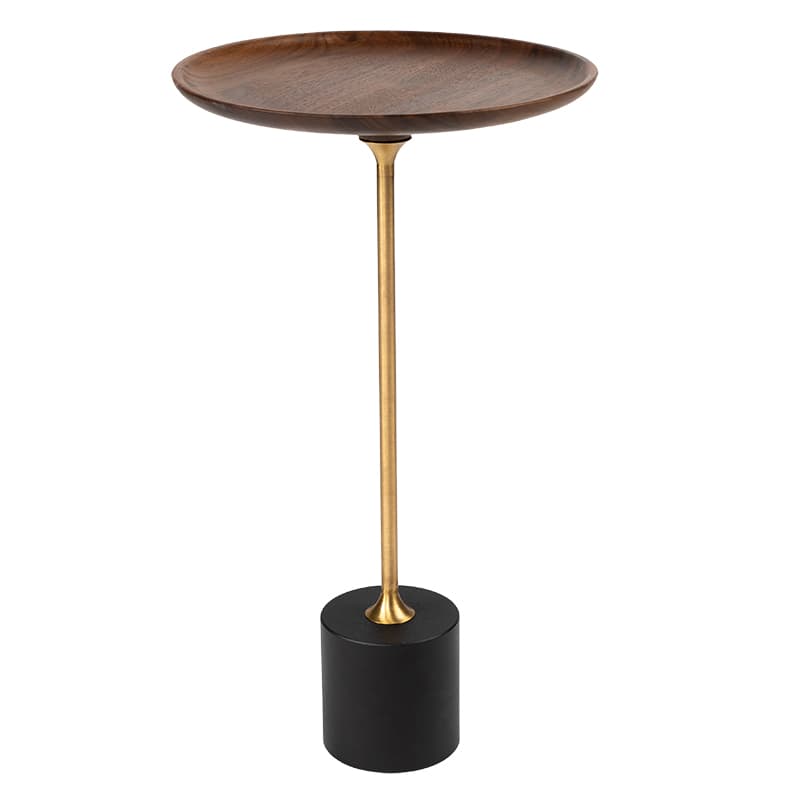 Judge Tisch - Ø28cm - Messing/Walnuss