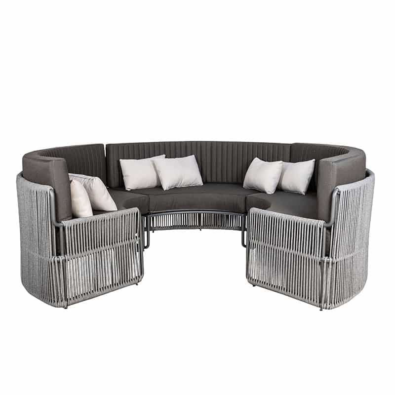 Terrassenbank Roma - Rund Groß Schwarz