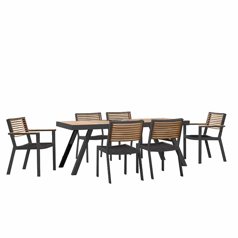 York Dining Schwarz | 7-teilig