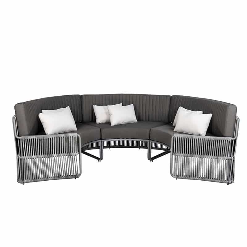 Terrassenbank Roma Rund Klein - Schwarz