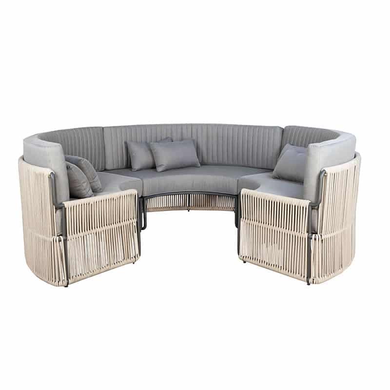 Terrassenbank Roma Rund Groß - Grau