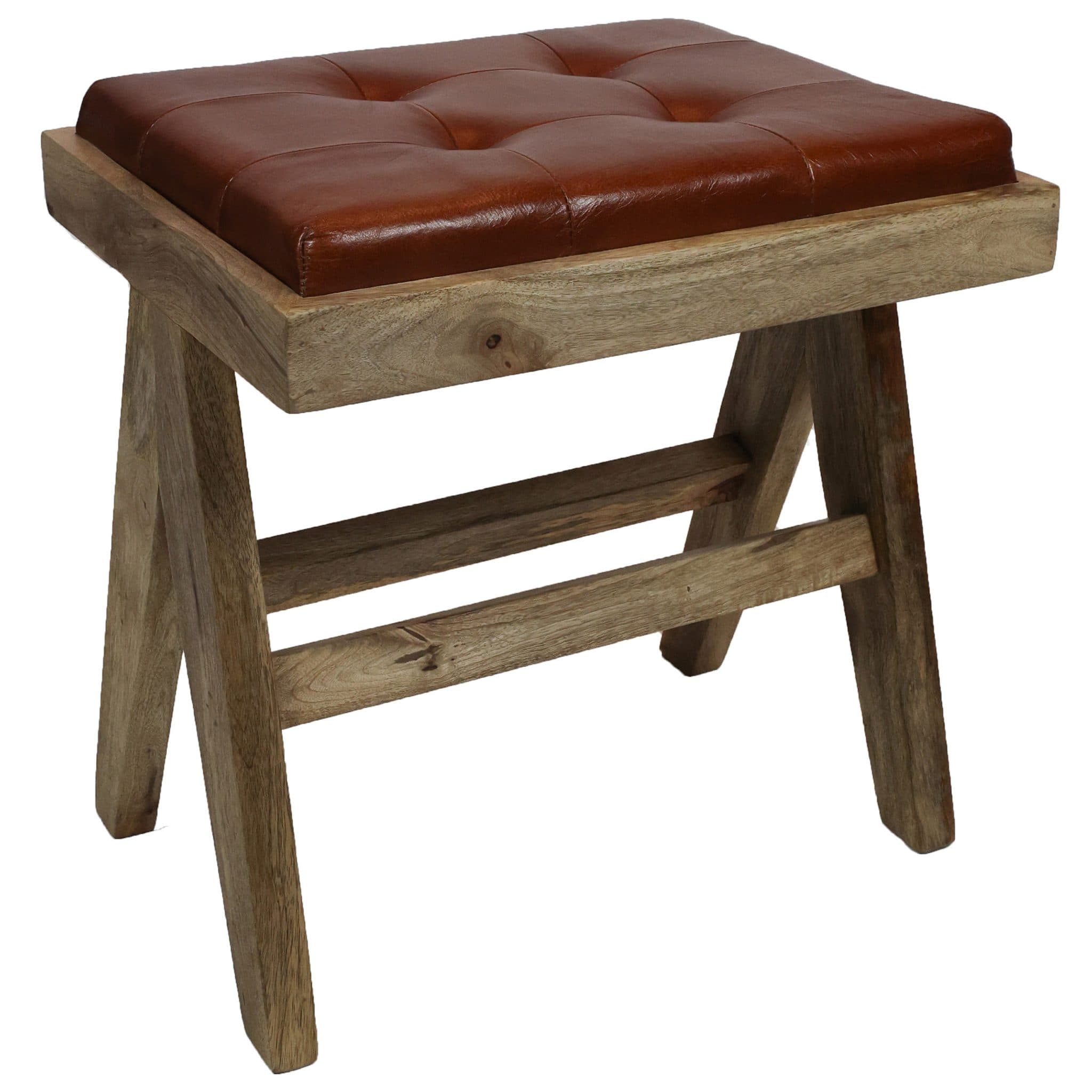 Roef Hocker - Holz/Cognac Leder