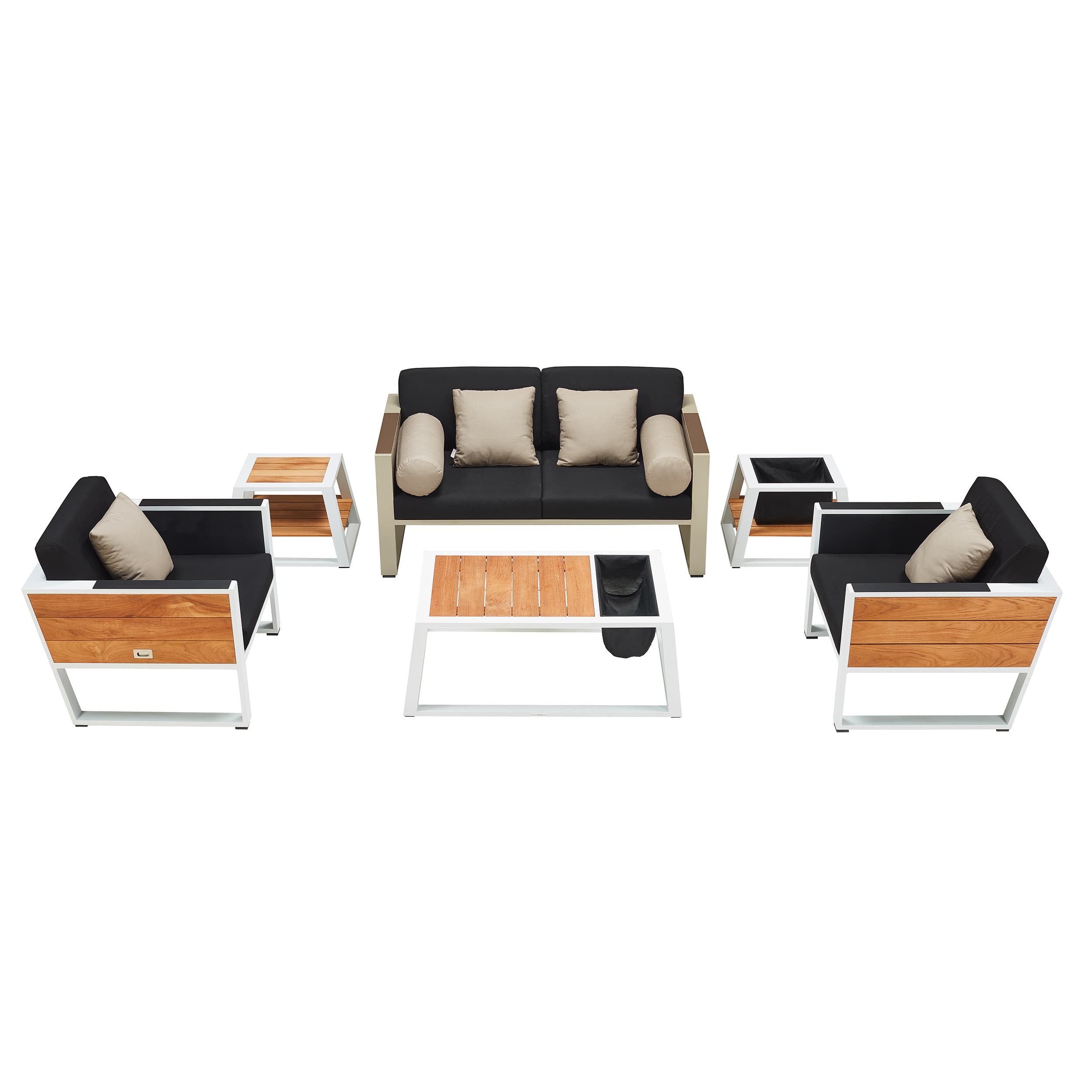 York Lounge Set - Schwarz | 2-Sitzer