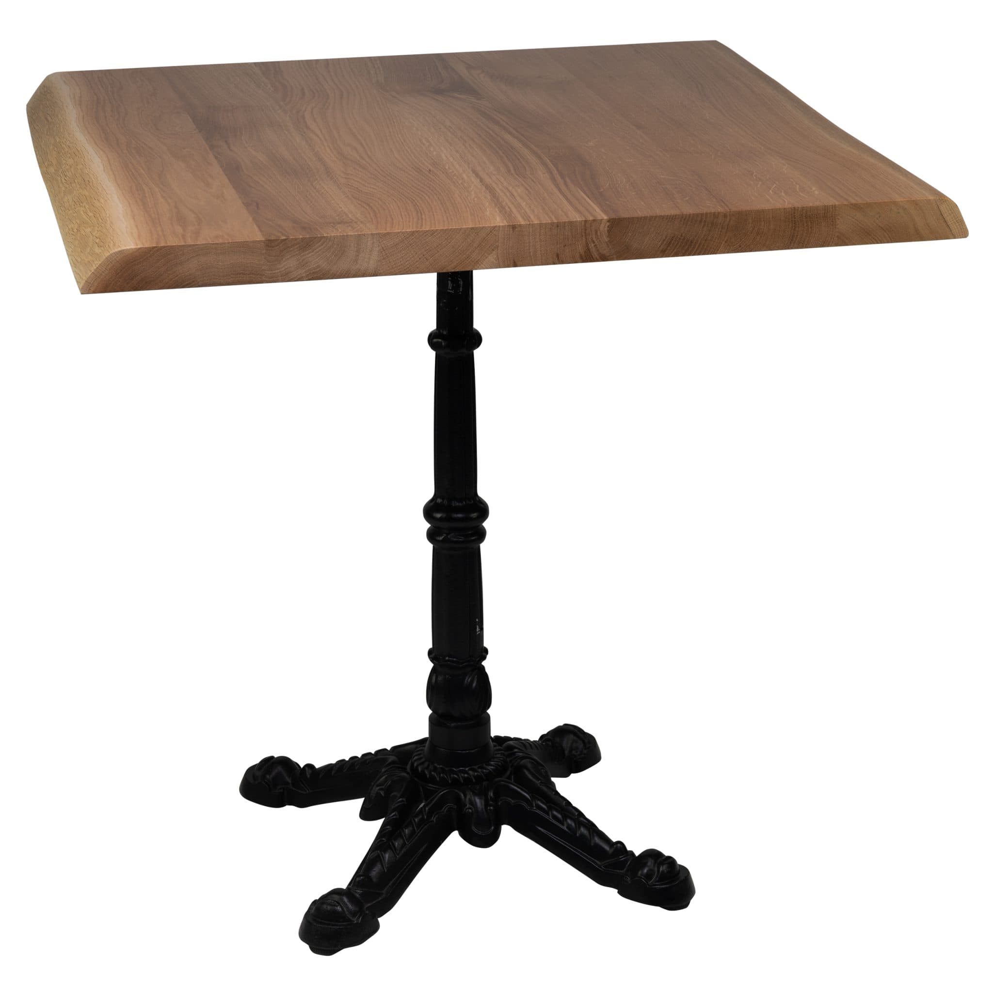 Tischset - London 4 Gestell + Massive Eiche (Baumkante) Tischplatte