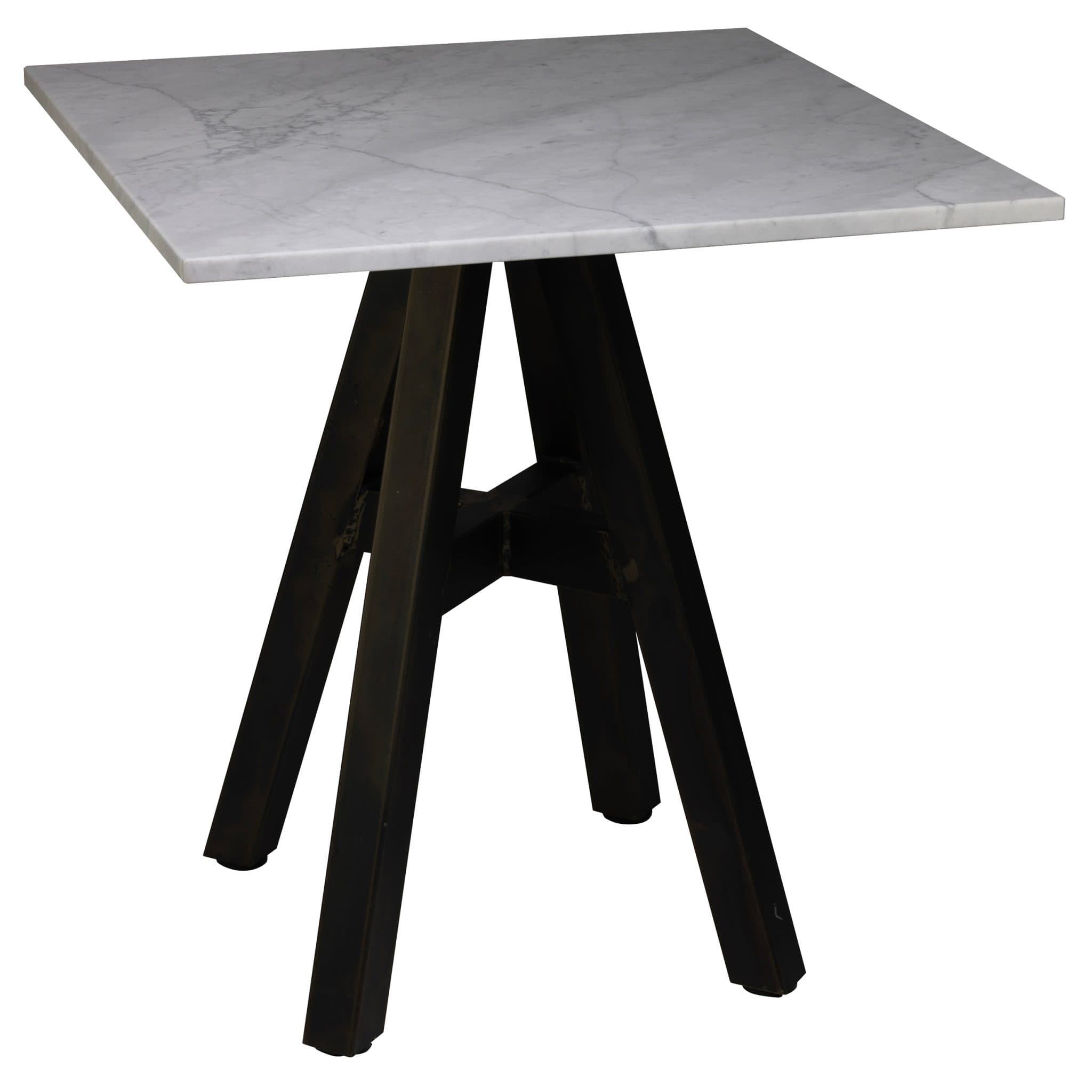 Tischset - Portland Industrial Gestell + Marmor Tischplatte Bianco