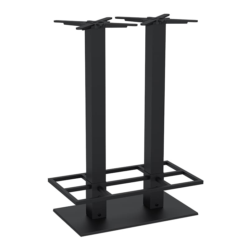 Bergamo Bar Untergestell - Schwarz mit Fußstütze