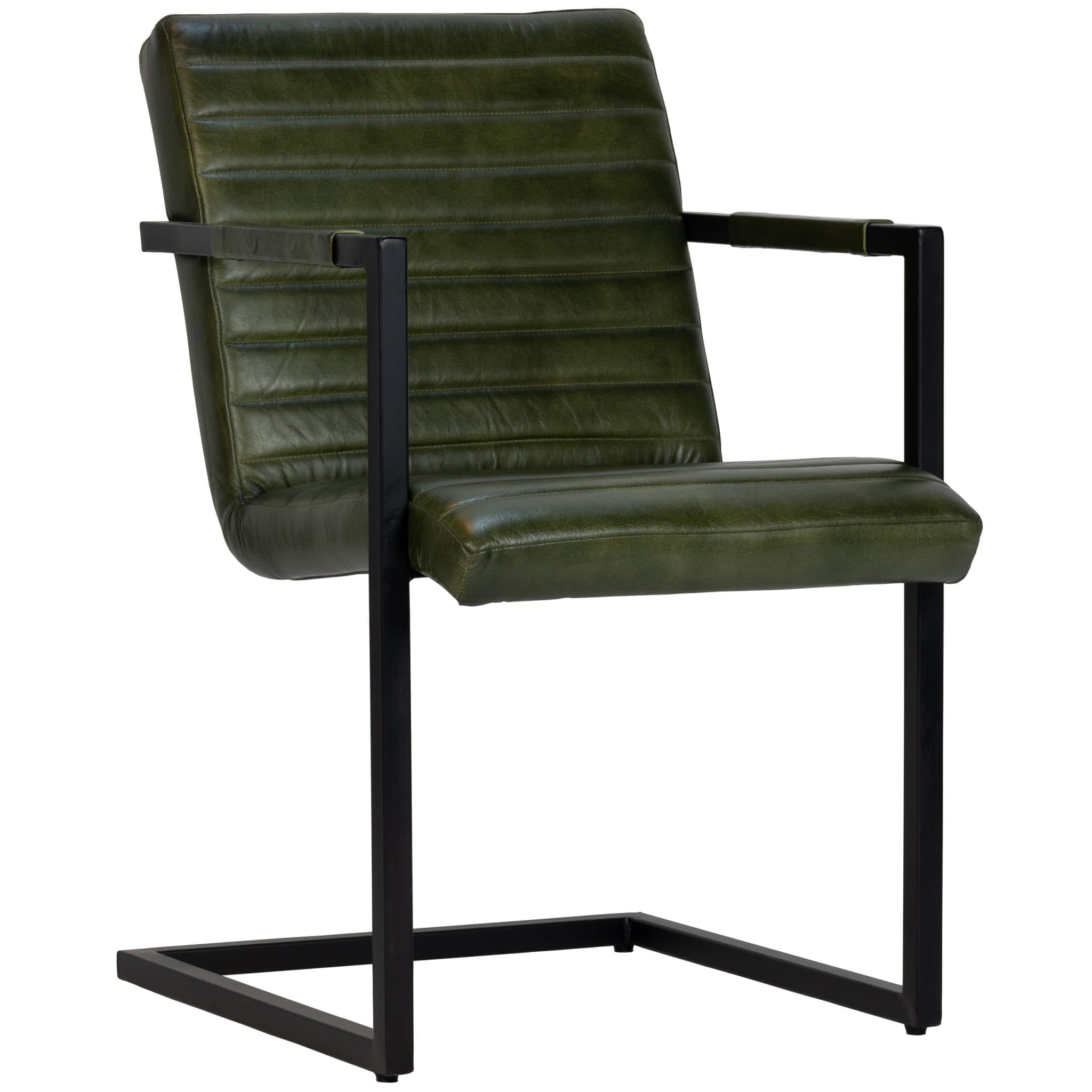 Kess Armstuhl - Grün Leder