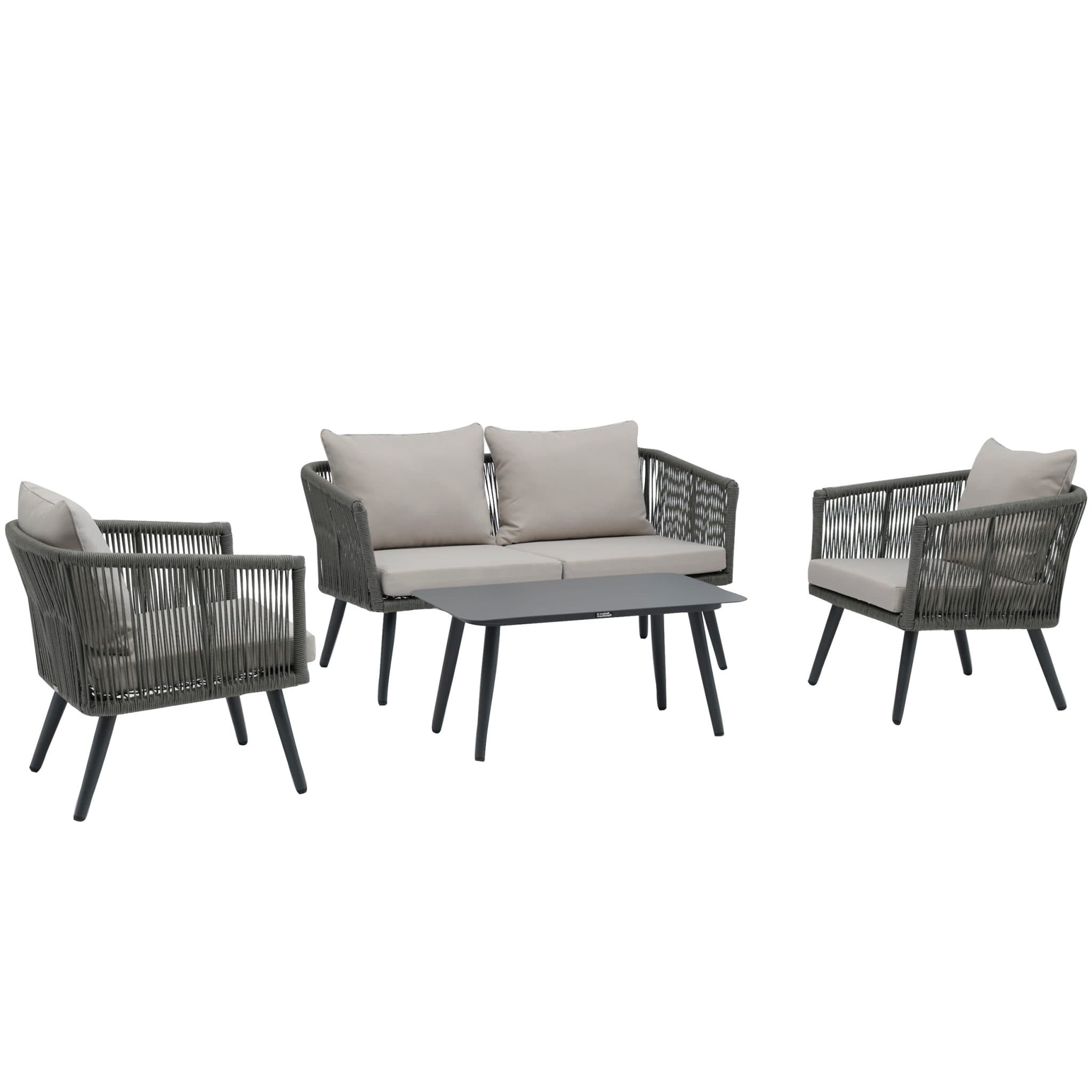 Dili Lounge-Set – Hellgrau/Anthrazit | 4-teilig