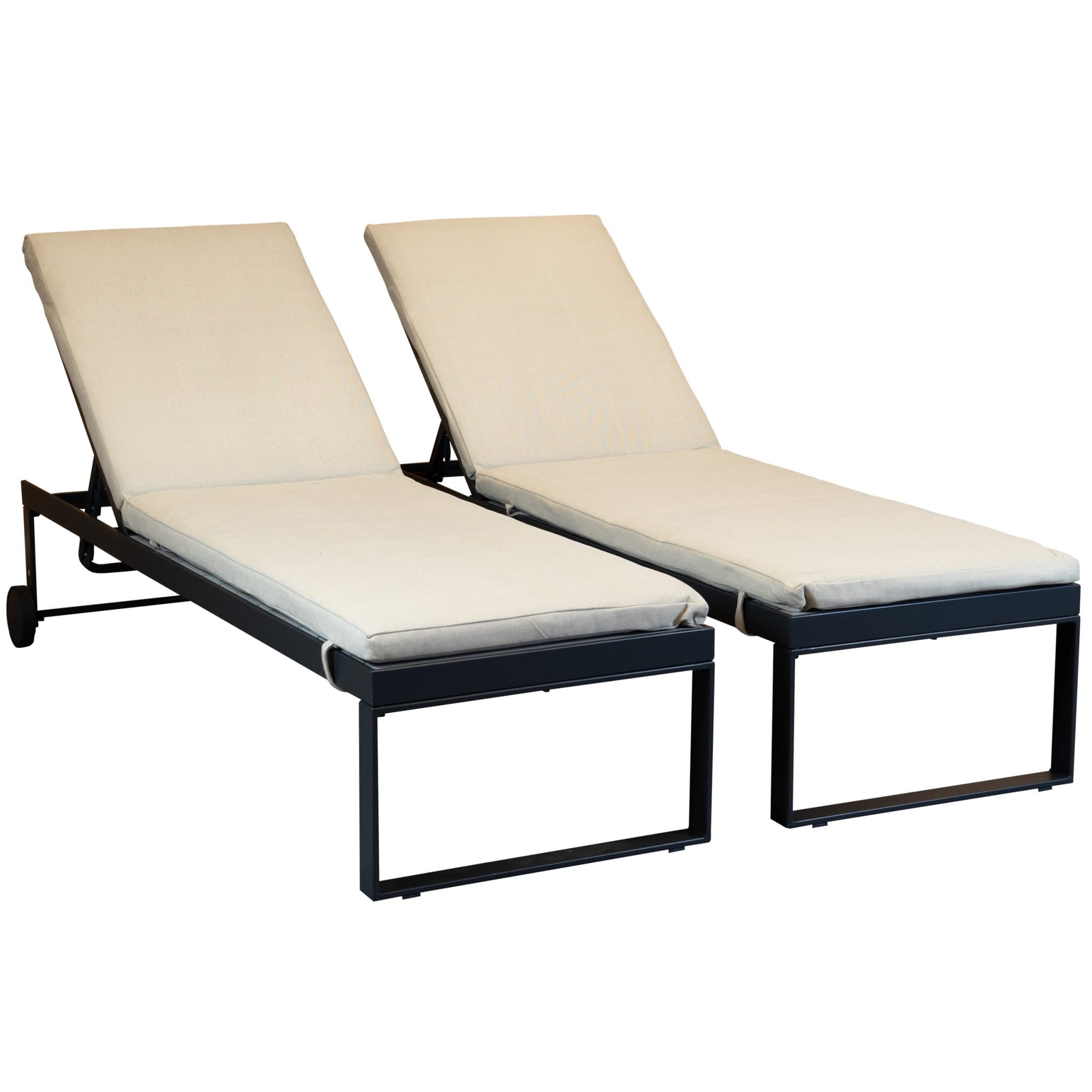 Cobie Sonnenliege - Anthrazit - 2er Set