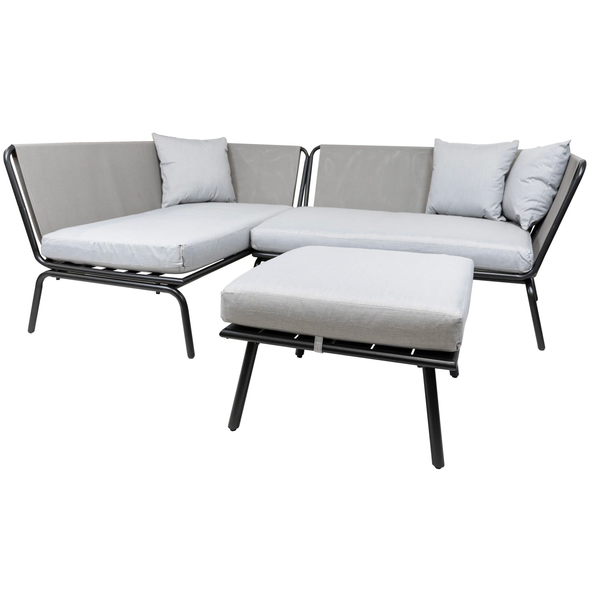 Maudi Eck-Lounge-Set - Anthrazit + Nowa Pflanzgefäße