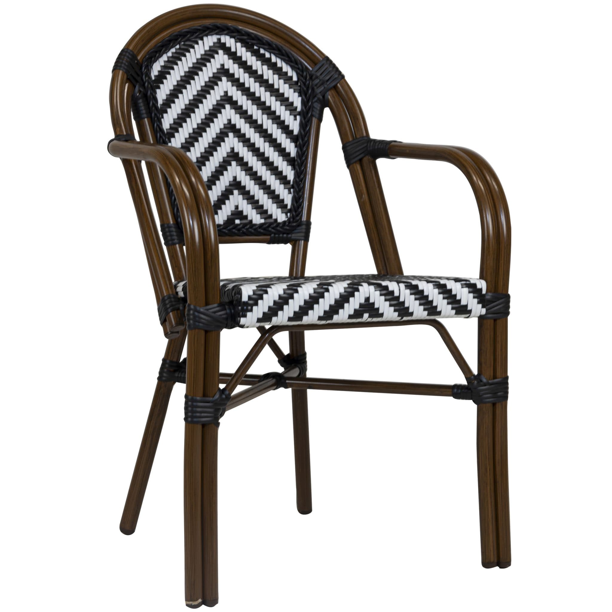 Toby-I Armstuhl - Bambus/Schwarz-Weiß