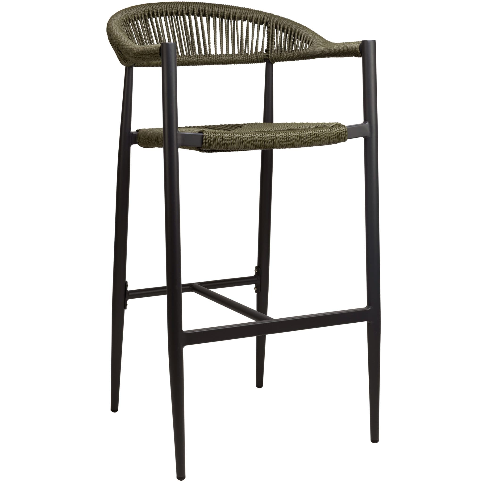 Jonah Barhocker mit Armlehne - Anthrazit/Olivgrün