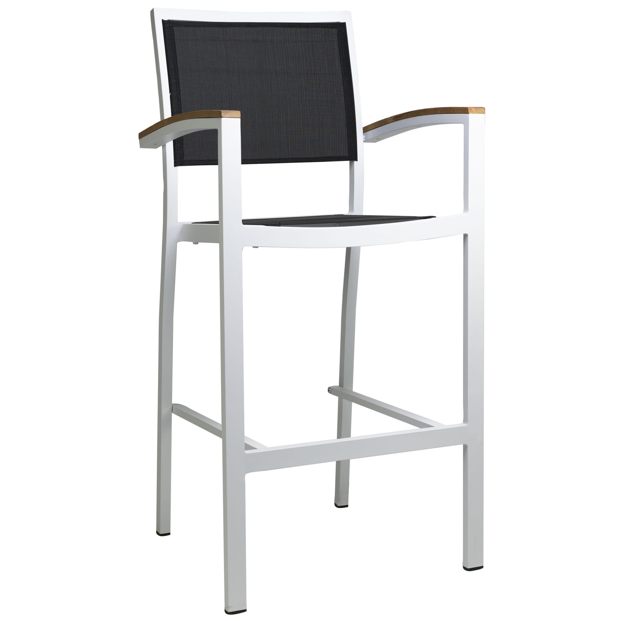 Cenon Barhocker - Weiß/Schwarz Textilene