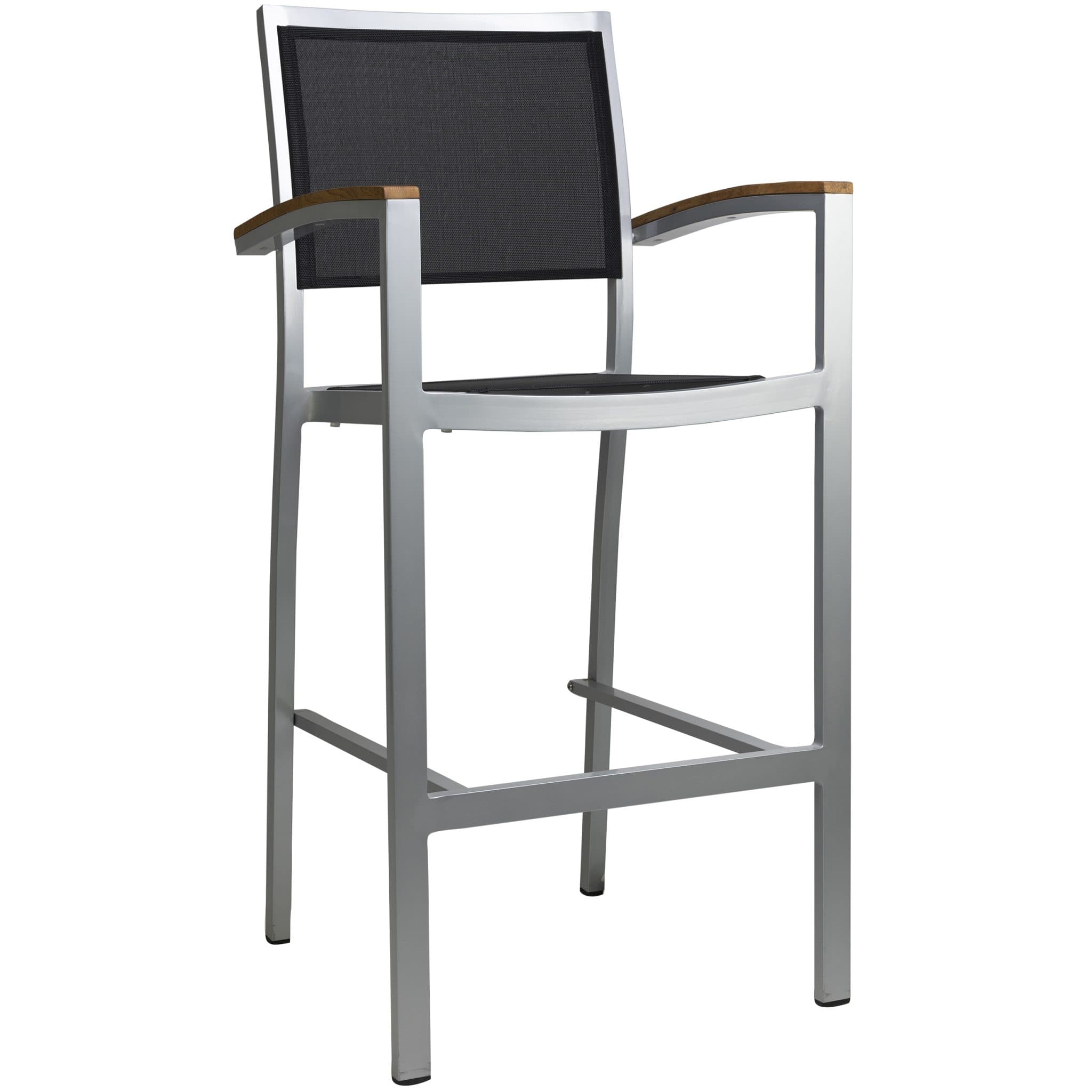 Cenon Barhocker - Silber/Schwarz Textilene