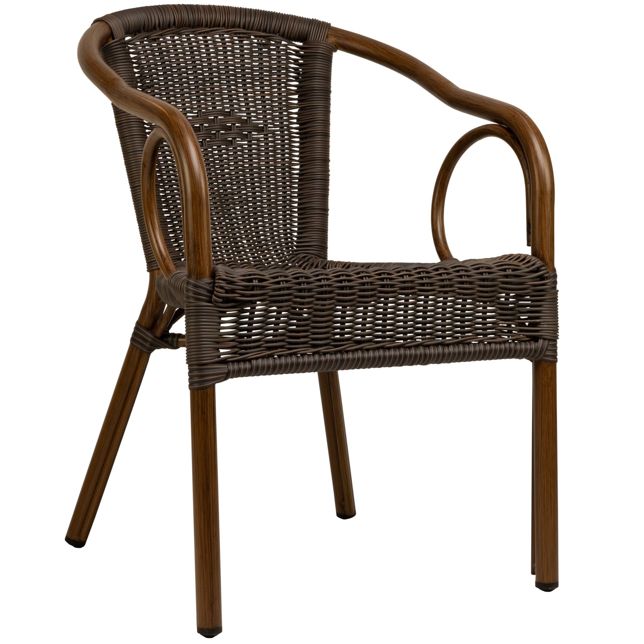 Costa Terrassenstuhl - Dunkle Holzoptik/Kaffee