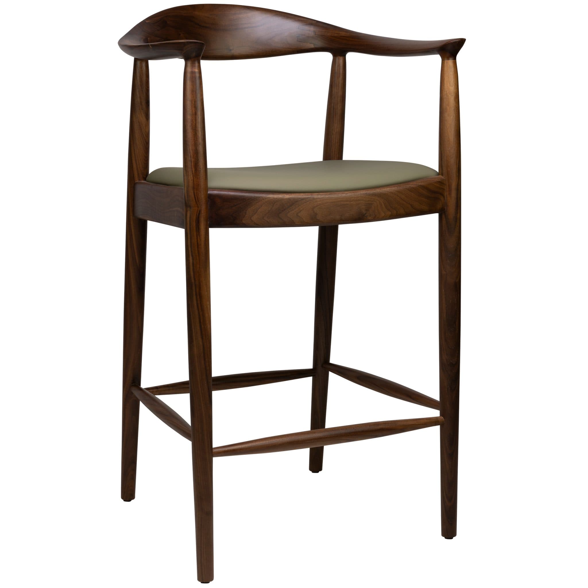 Nordic Barhocker Niedrig - Walnussholz