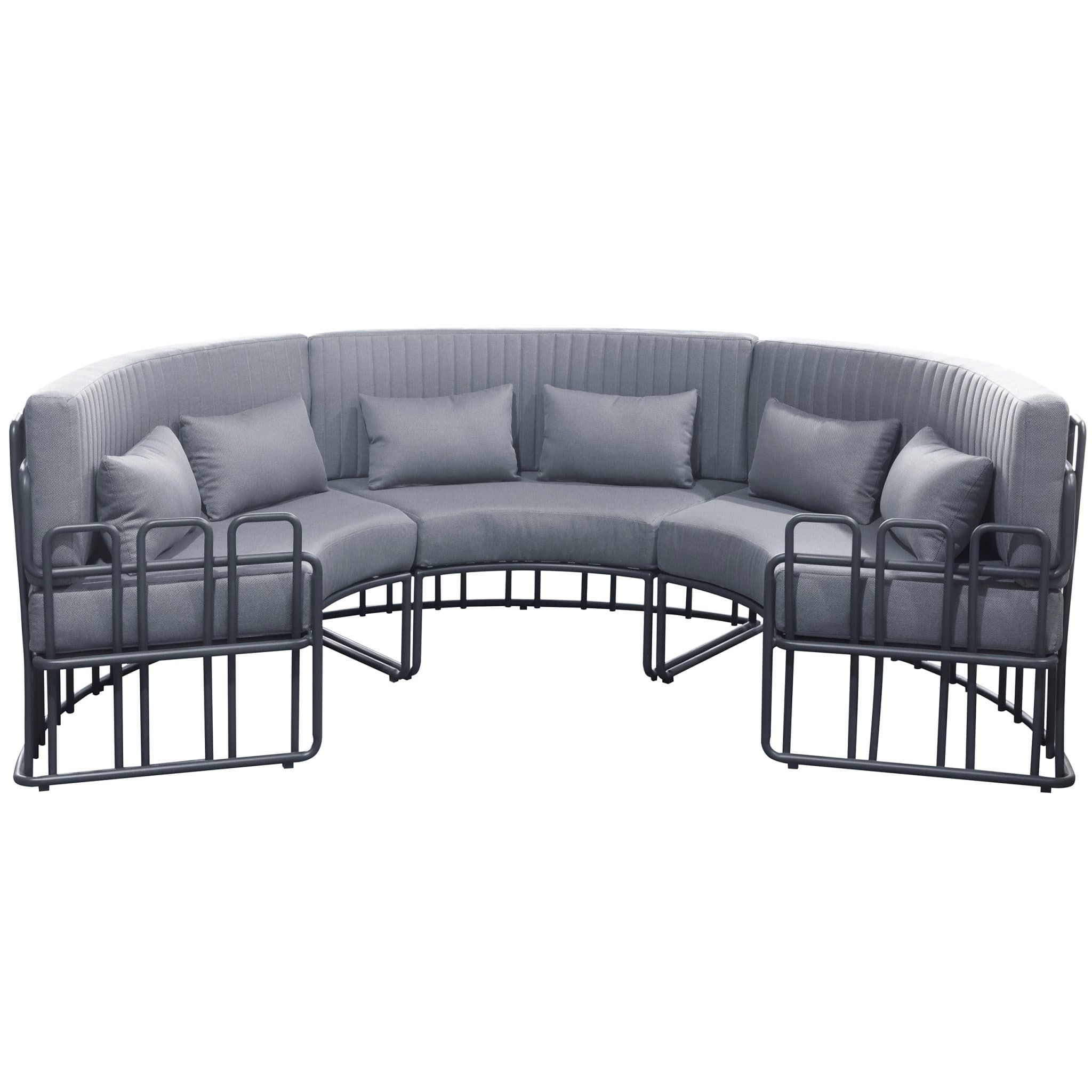 Lux Bank Halb Rund | 3-teilig