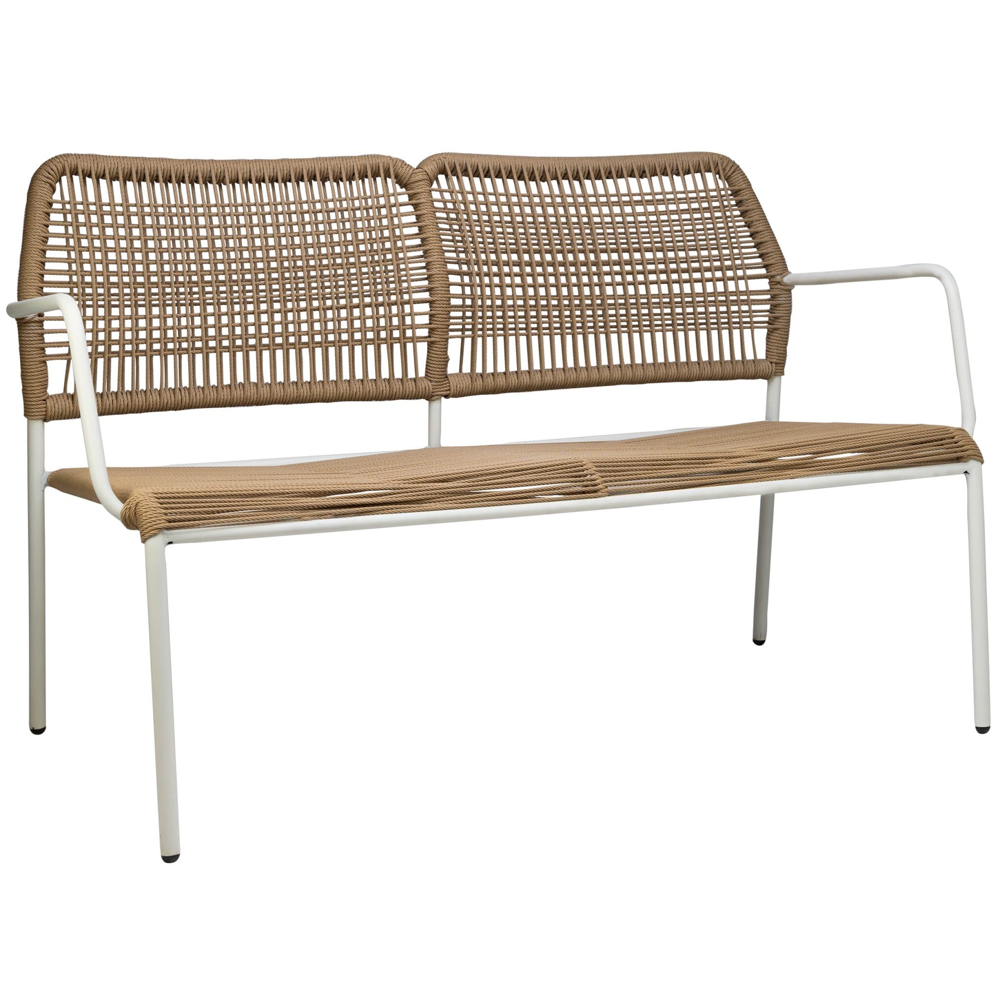 Twist Terrassenbank - Weiß/Natural