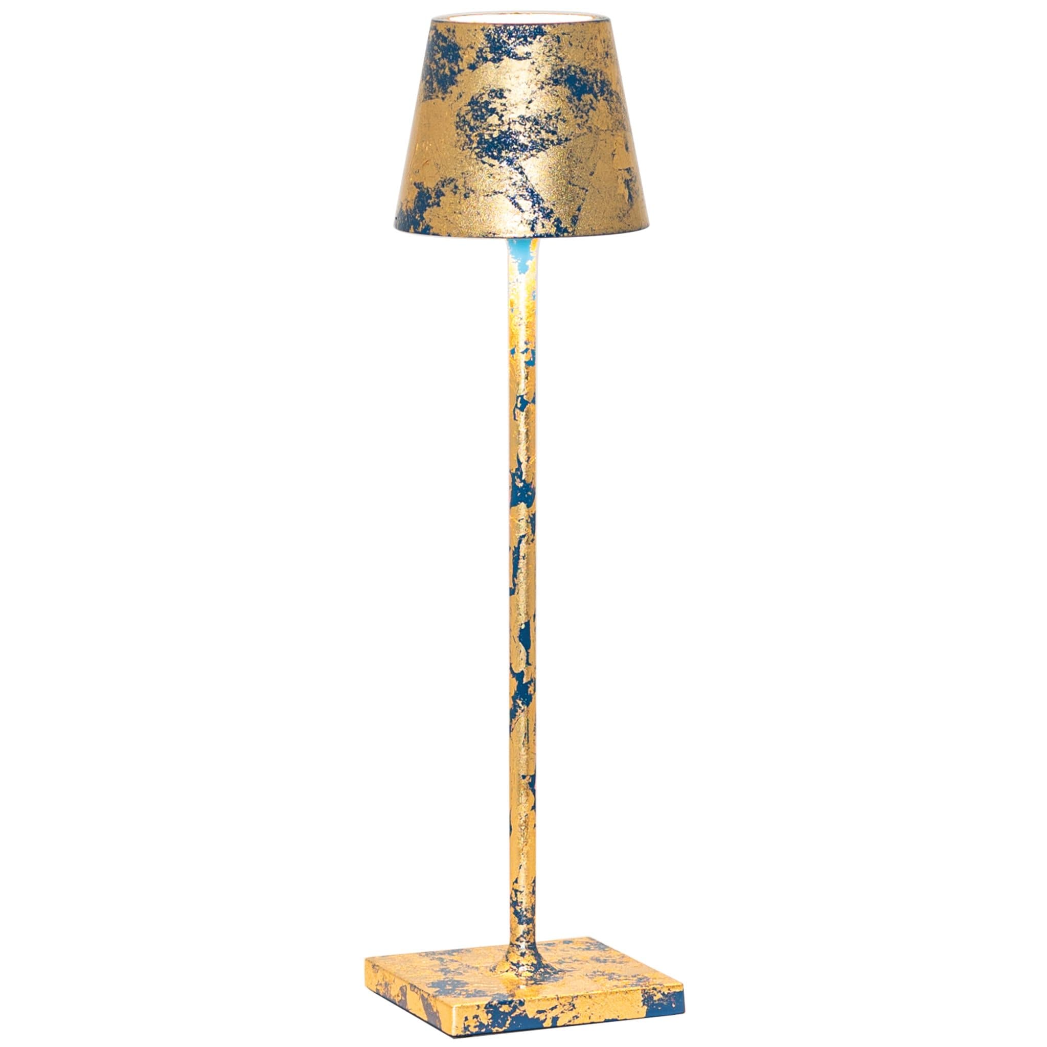 Poldina Tischlampe Micro - Crackle Gold/Blau