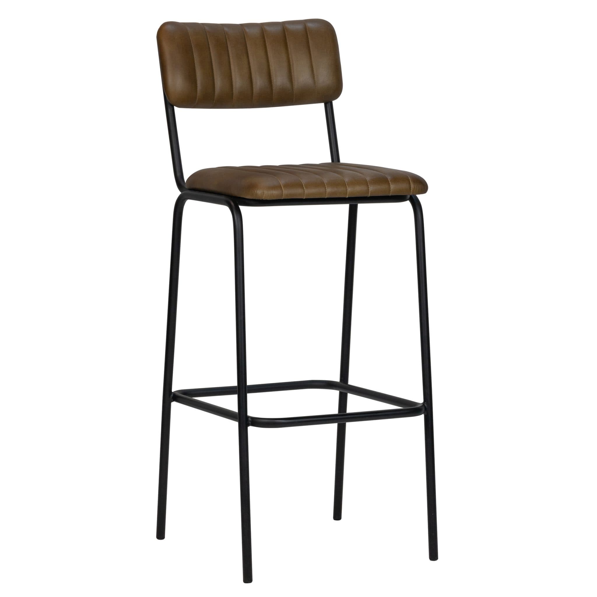 Jenson Barhocker - Cognac Leder/ Schwarzer Rahmen