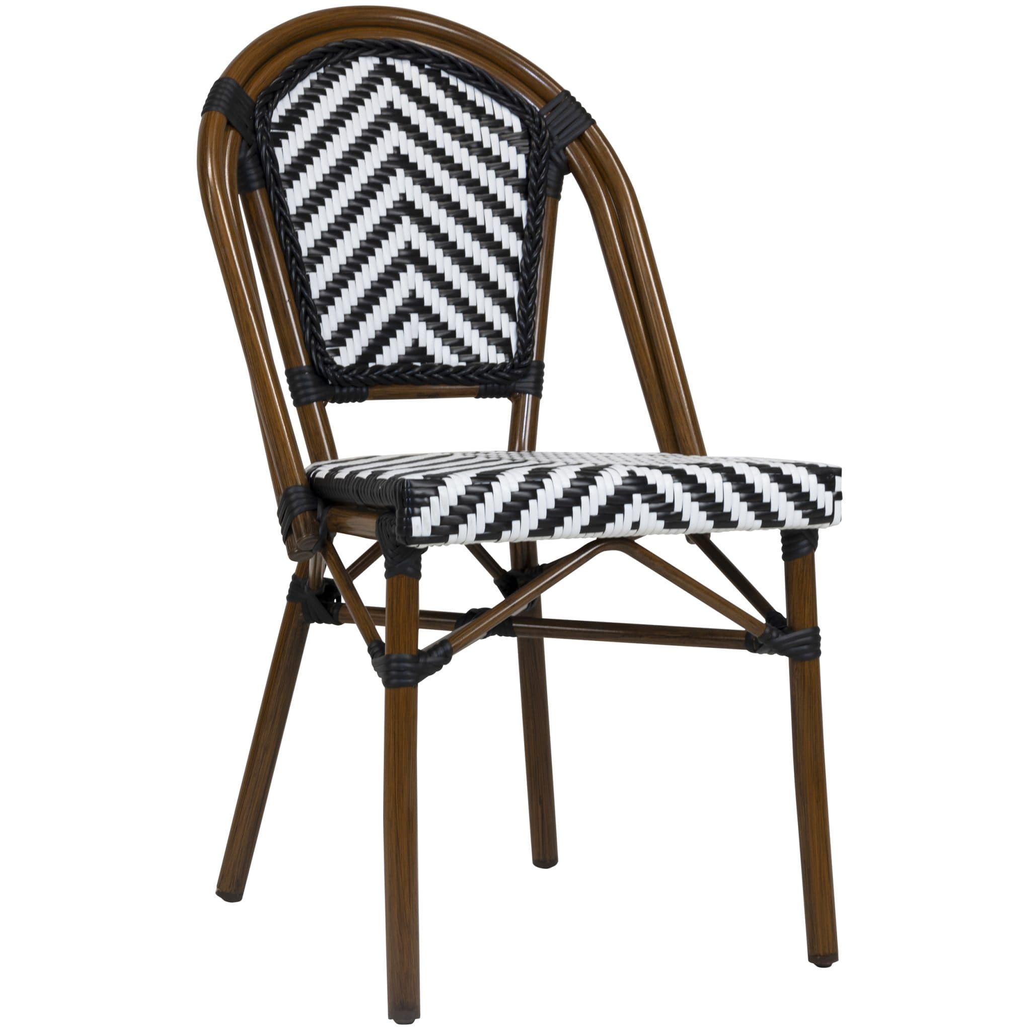 Toby-I Terrassenstuhl - Bambus/Schwarz-Weiß