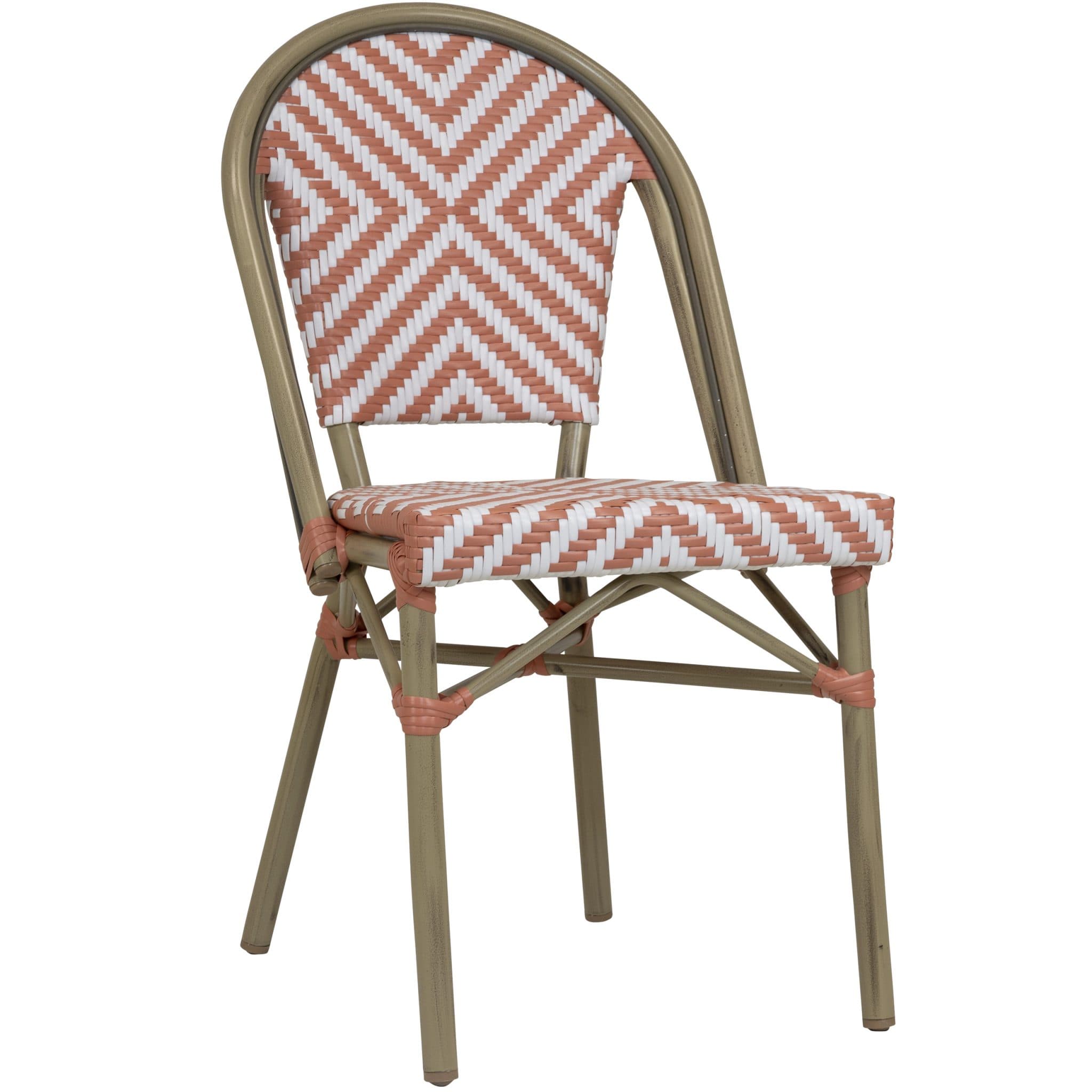 Toby-III Terrassenstuhl - Bambus/Koralle-Weiß