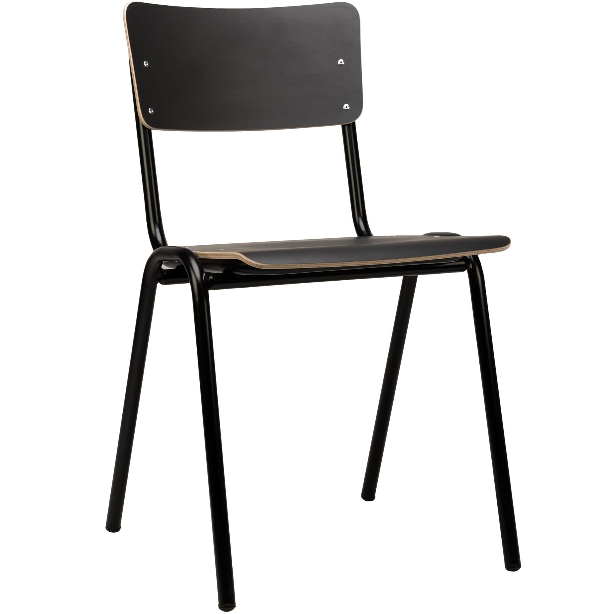 Skool Stuhl - Holz - Schwarz Laminiert