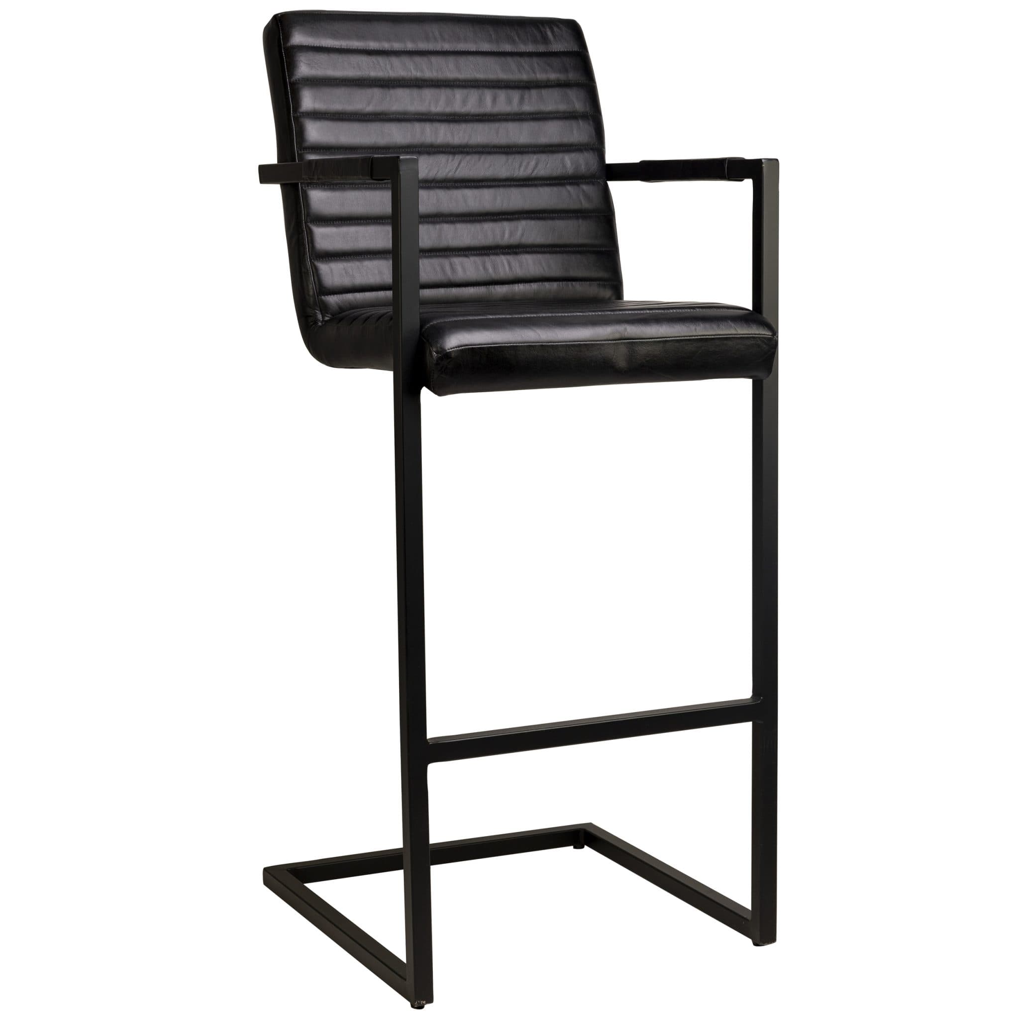 Kess Barhocker - Schwarz Leder