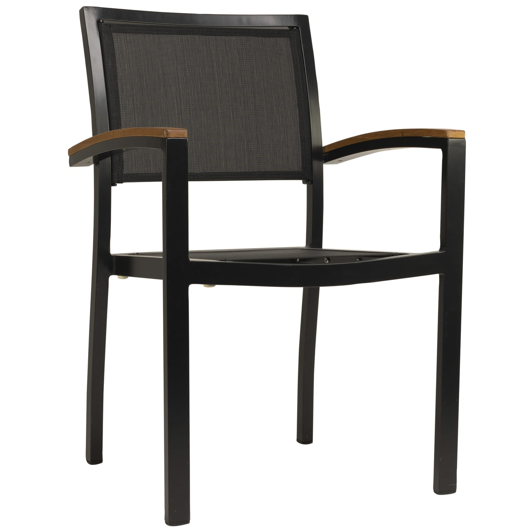 Cenon-A Armstuhl - Schwarz/Schwarz Textilene