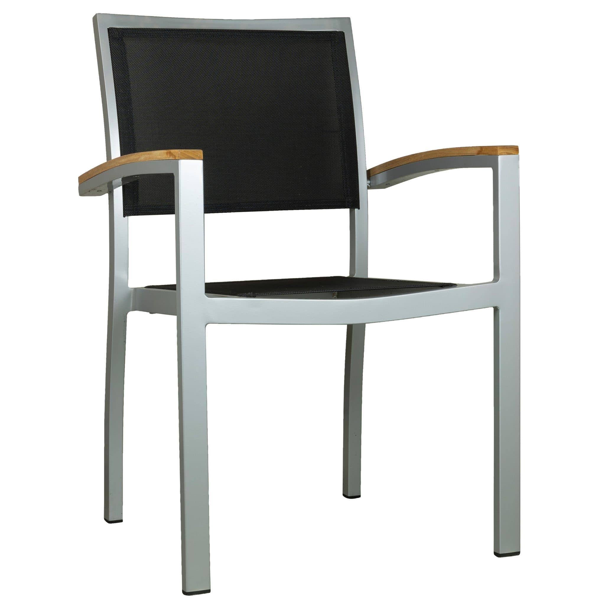 Cenon-A Armstuhl - Silber/Schwarz Textilene