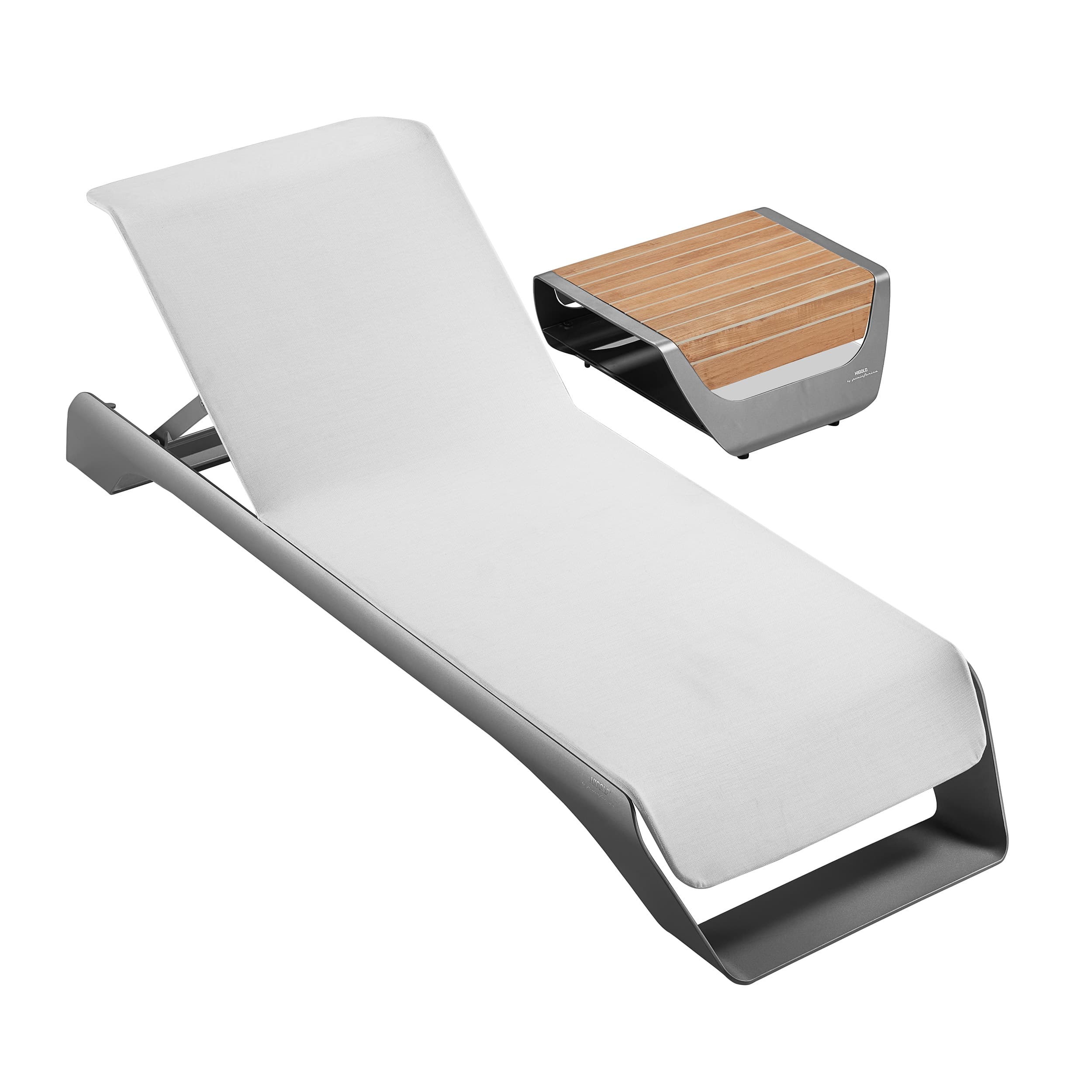 Onda Sonnenliege-Set - Grau/Weiß | 2-teilig