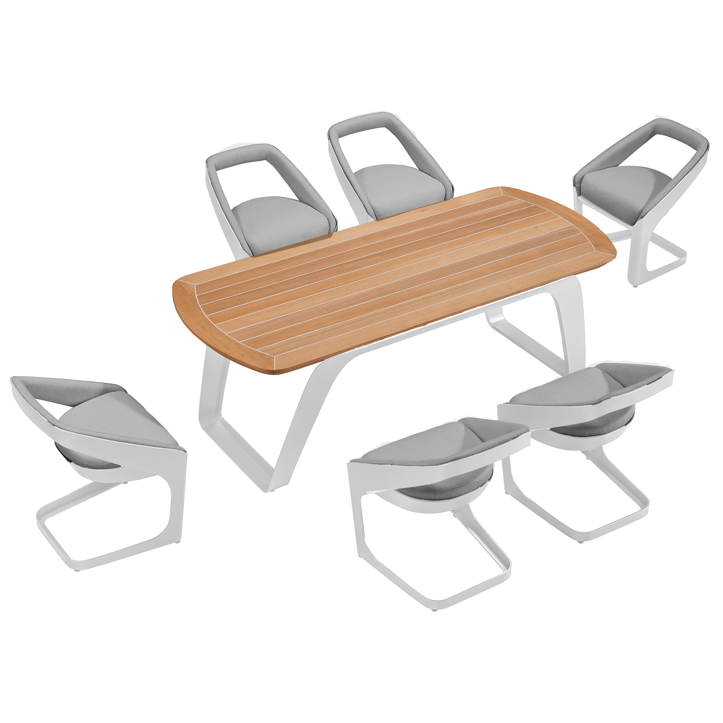 Onda Dining Weiß Grau | 7-teilig