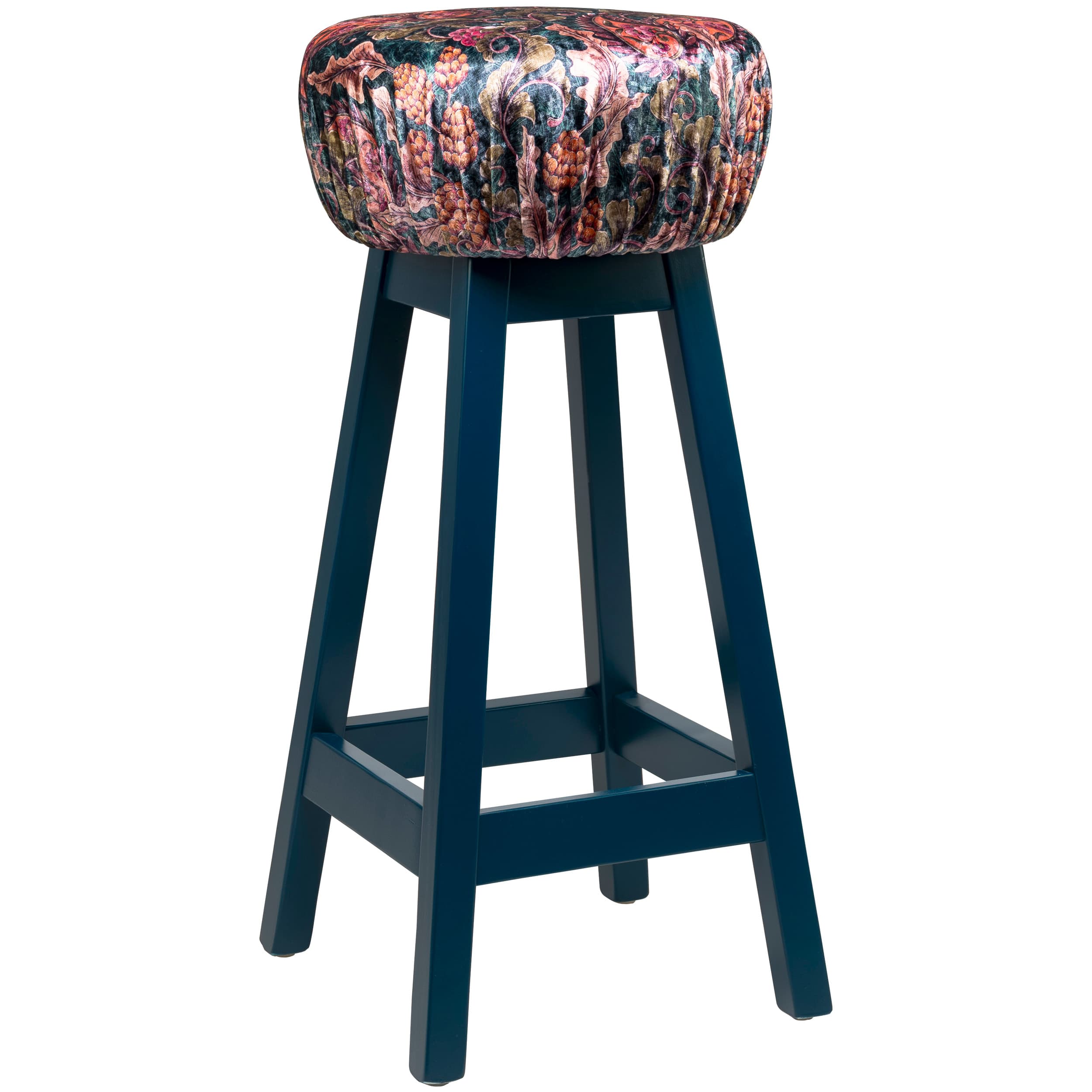 Mokum Barhocker - Bedrucktes Rosa - Blau