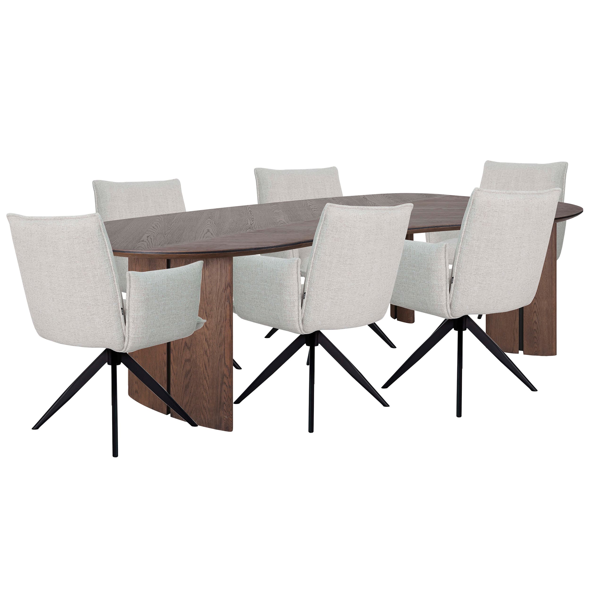 Avenue Esstisch 240cm + Nella Armstuhl Natural - 6 Stück