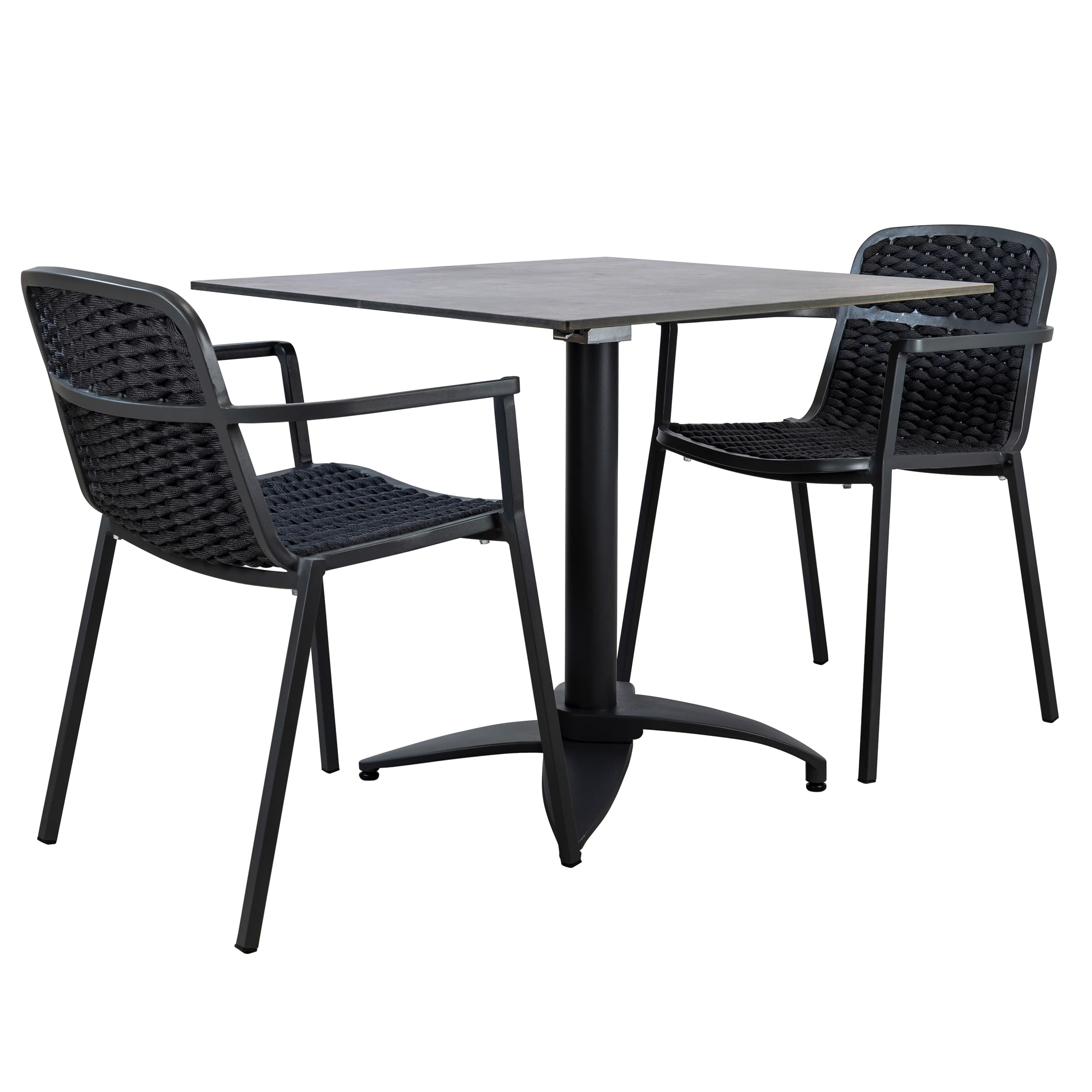 Tora - Terrassenset 3-teilig - Schwarz - Metallic Oxid