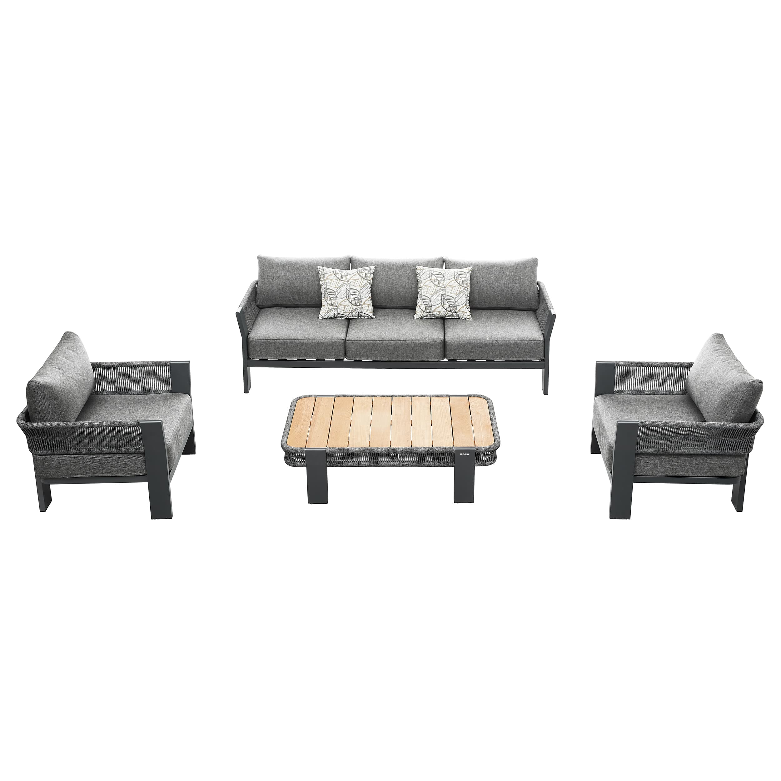 Borromeo Lounge Set - Schwarz | 3-Sitzer