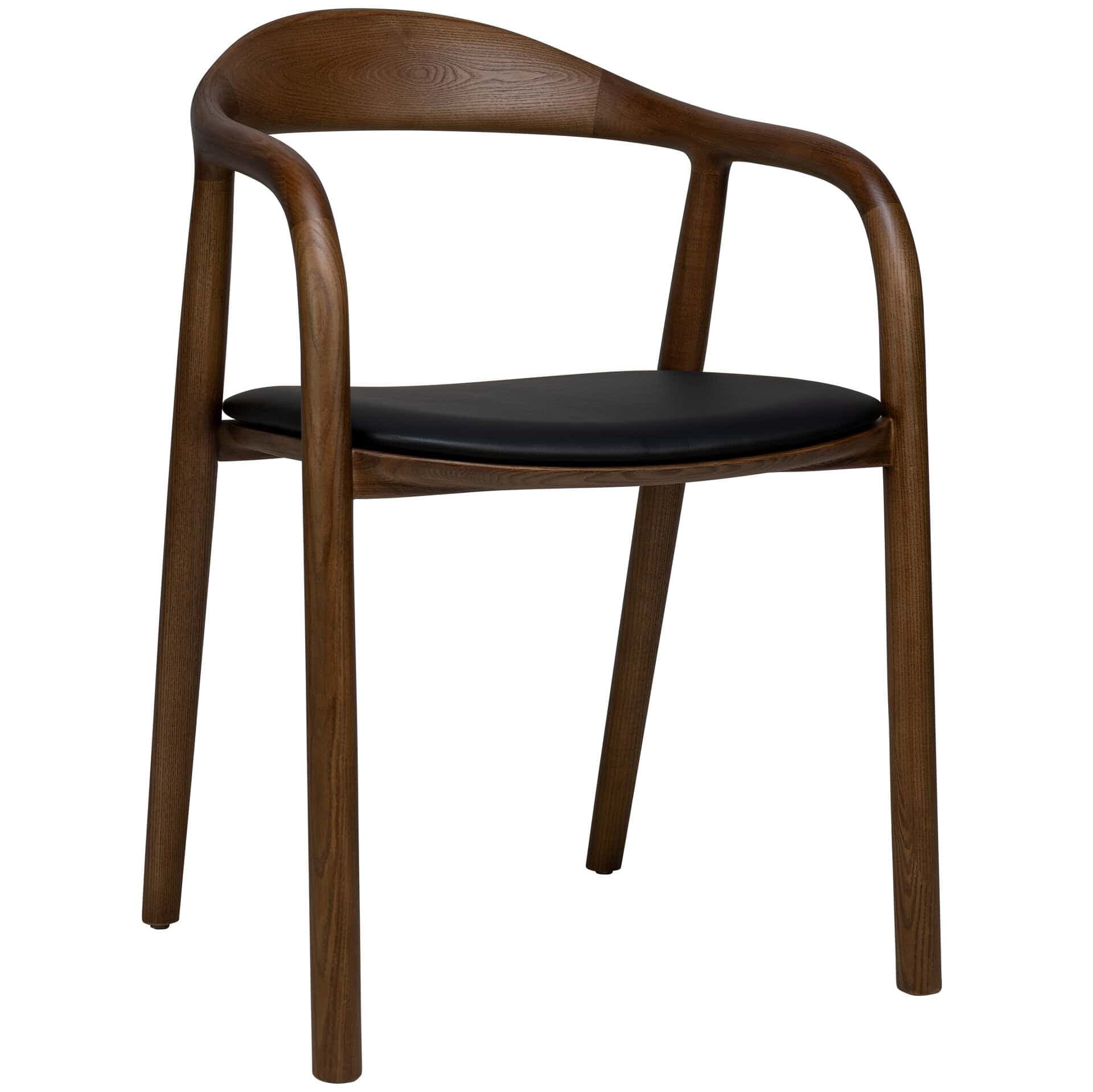 Zenn Armstuhl - Eschenholz - Schwarzes Kunstleder