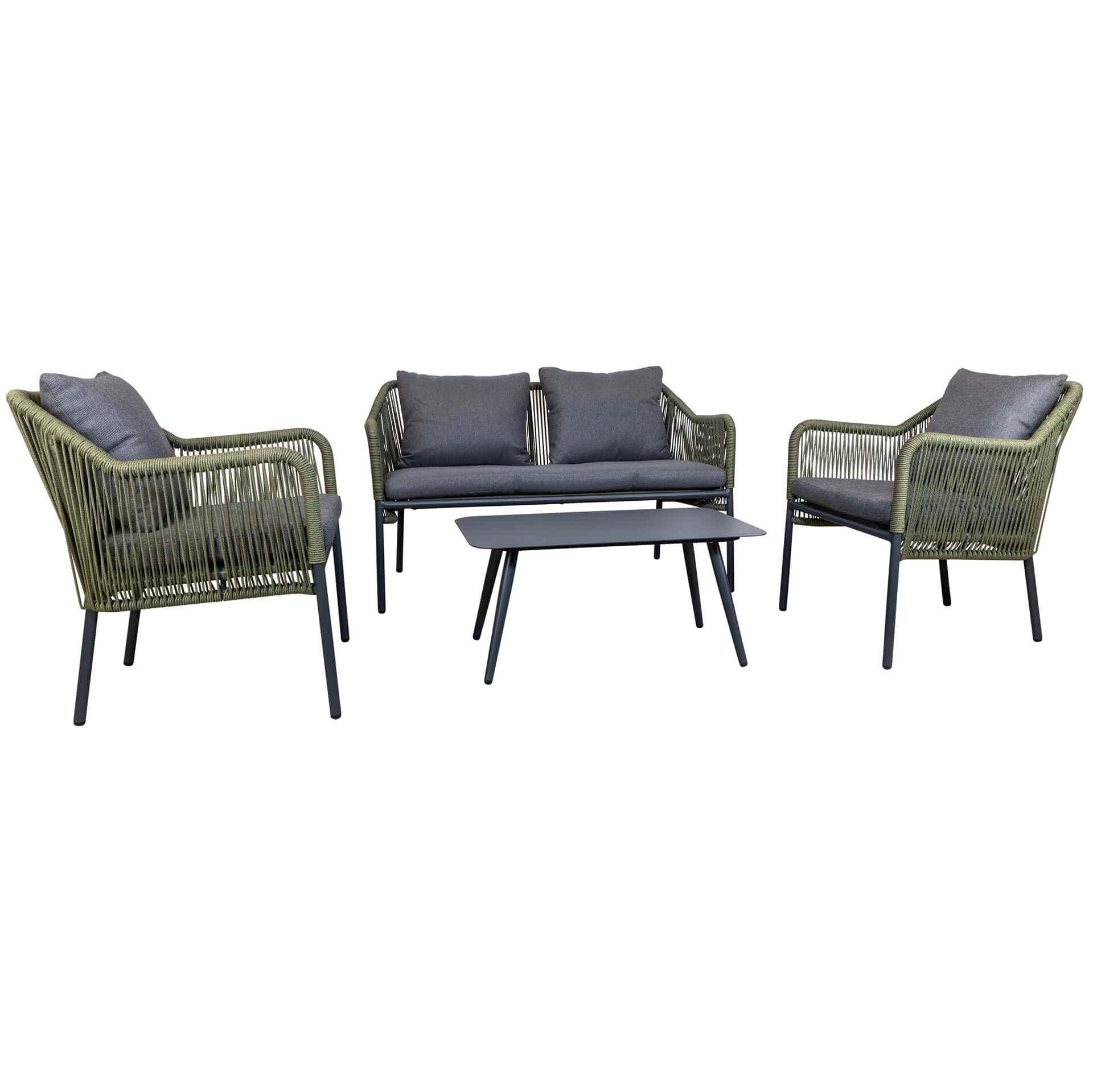 Baleric Lounge Set - Charcoal/Grün