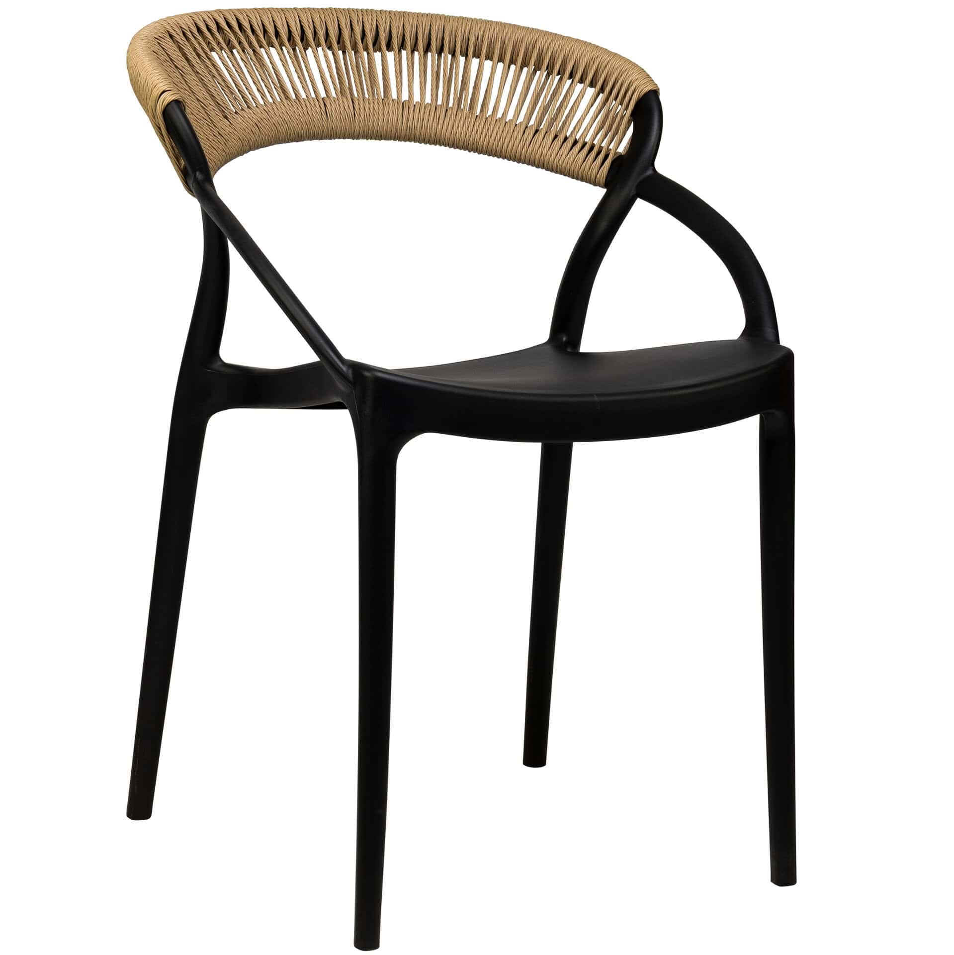 Riviera Terrassenstuhl - Schwarz/Natural