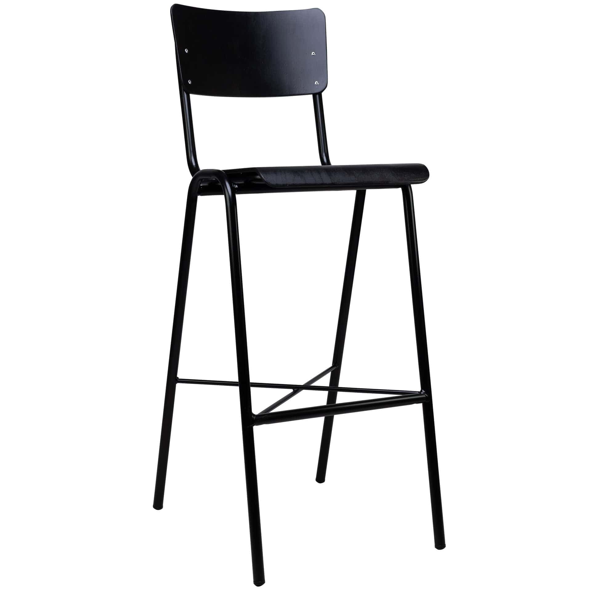 Skool Barhocker - Holz - Schwarz